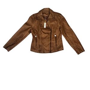 Brown Women's Biker Jacket